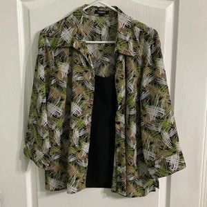 Elementz XL 3/4 sleeve layered look blouse.